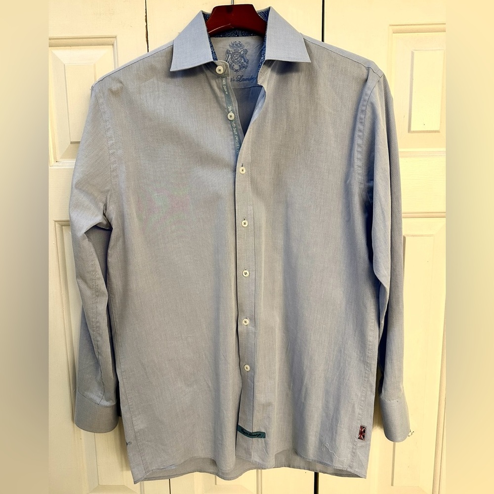English Laundry Men’s Blue Long Sleeve Flip Cuff Casual Shirt. Size M